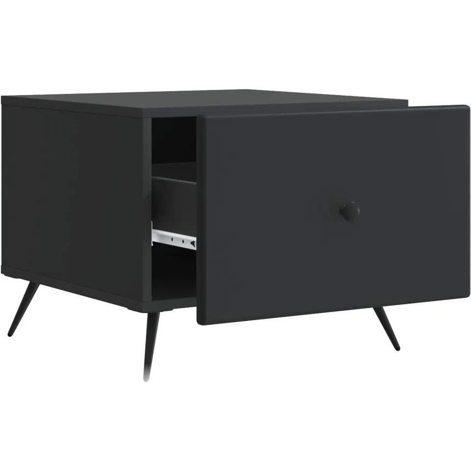 vidaXL Salontafel Zwart 49 x 50 x 40 cm Bewerkt hout, foto 4