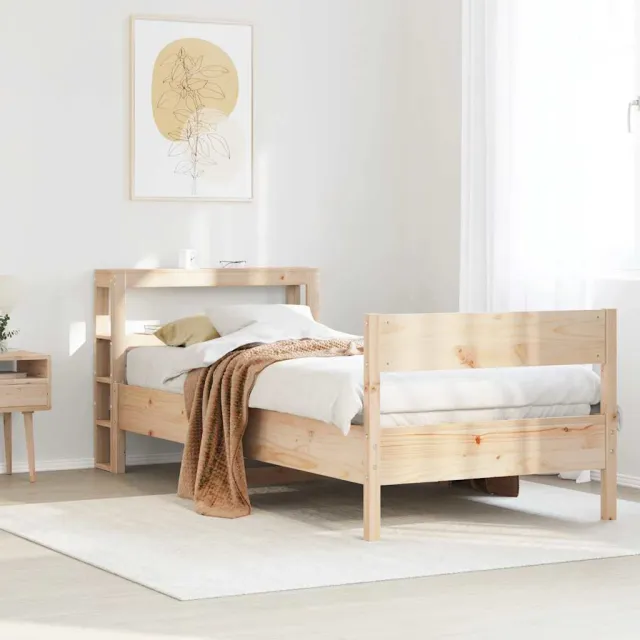 vidaXL Bedframe zonder matras massief grenenhout 75x190 cm bruin
