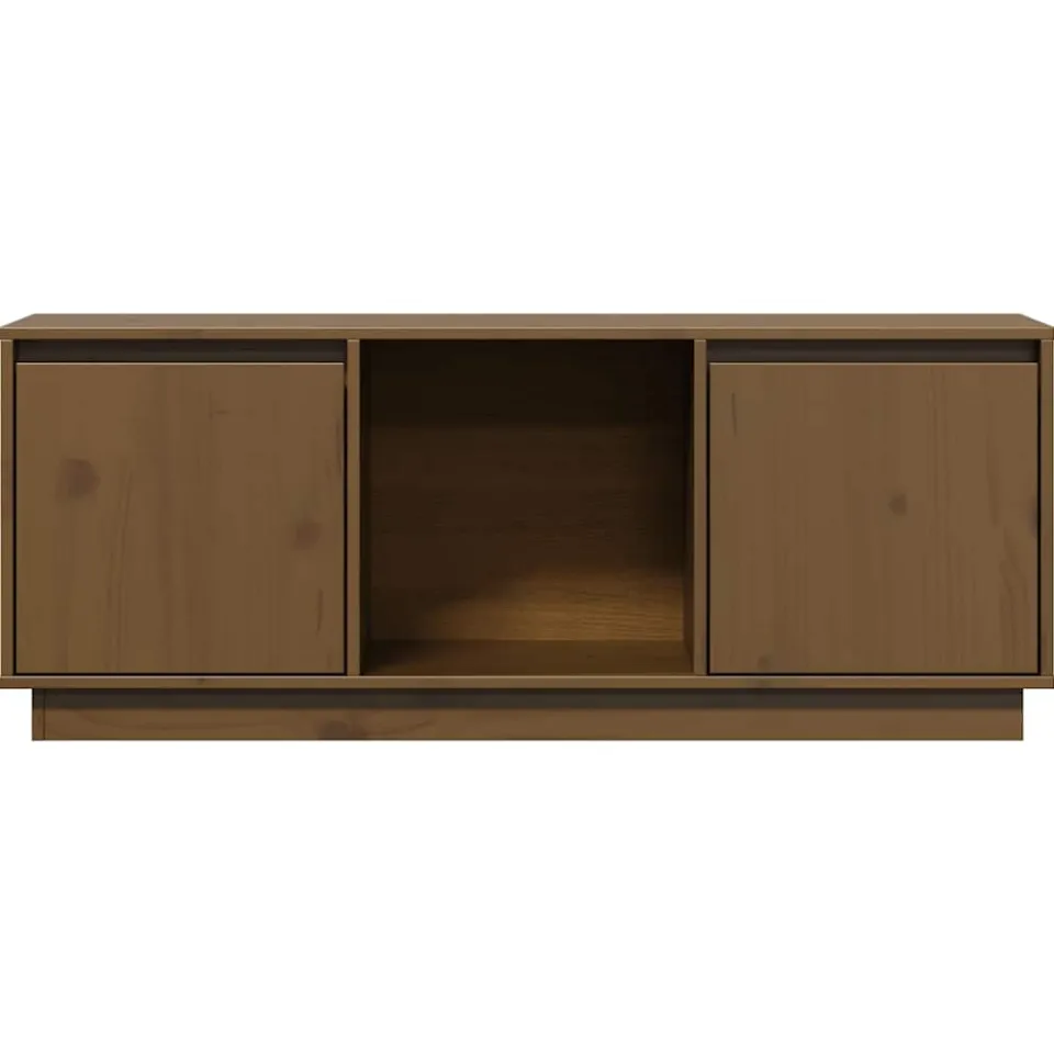 vidaXL Tv-meubel 110,5x35x44 cm massief grenenhout honingbruin bruin, foto 3