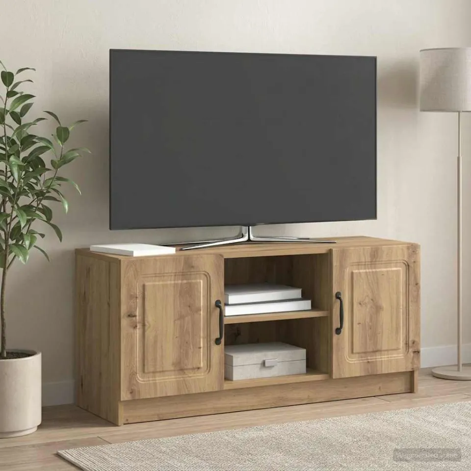 vidaXL TV-kast 102 x 34,5 x 47 cm Artisanaal eiken Bewerkt hout, foto 4