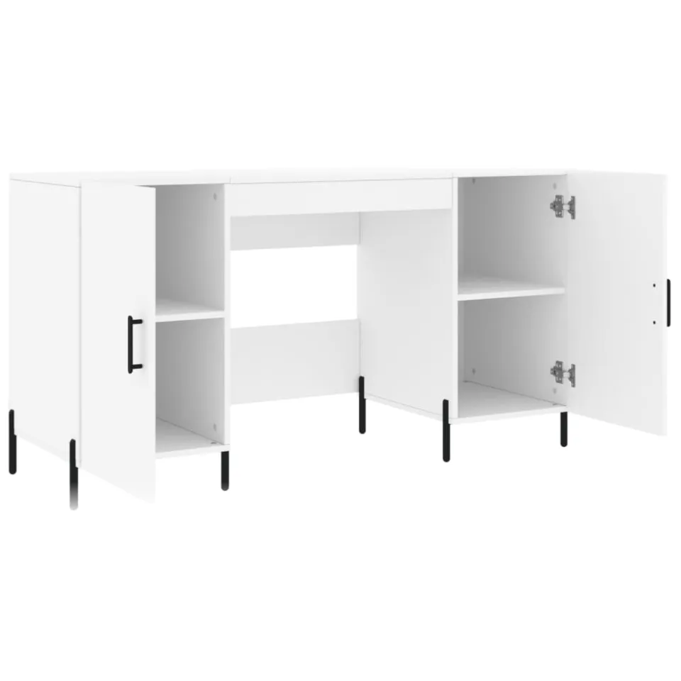 vidaXL Bureau 140x50x75 cm bewerkt hout wit