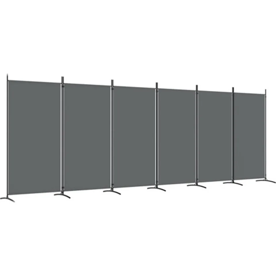 vidaXL Kamerscherm met 6 panelen 520x180 cm stof antracietkleurig, foto 3
