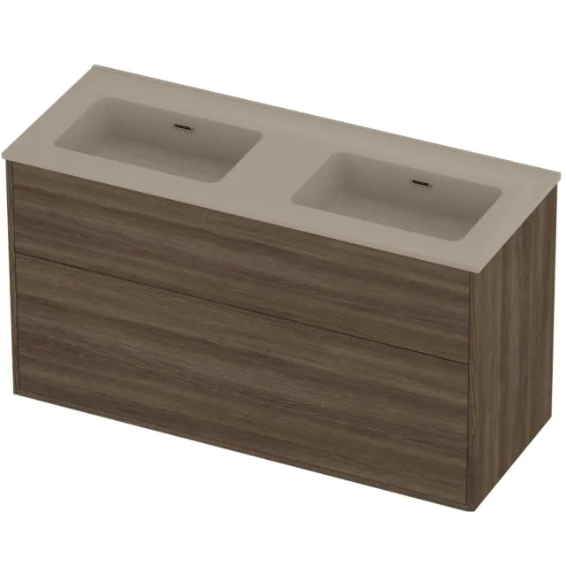 Proline Tribute Badmeubelset Porselein Elegant 120x46x67 cm Mat Crème Cotton Vital Oak Eiken