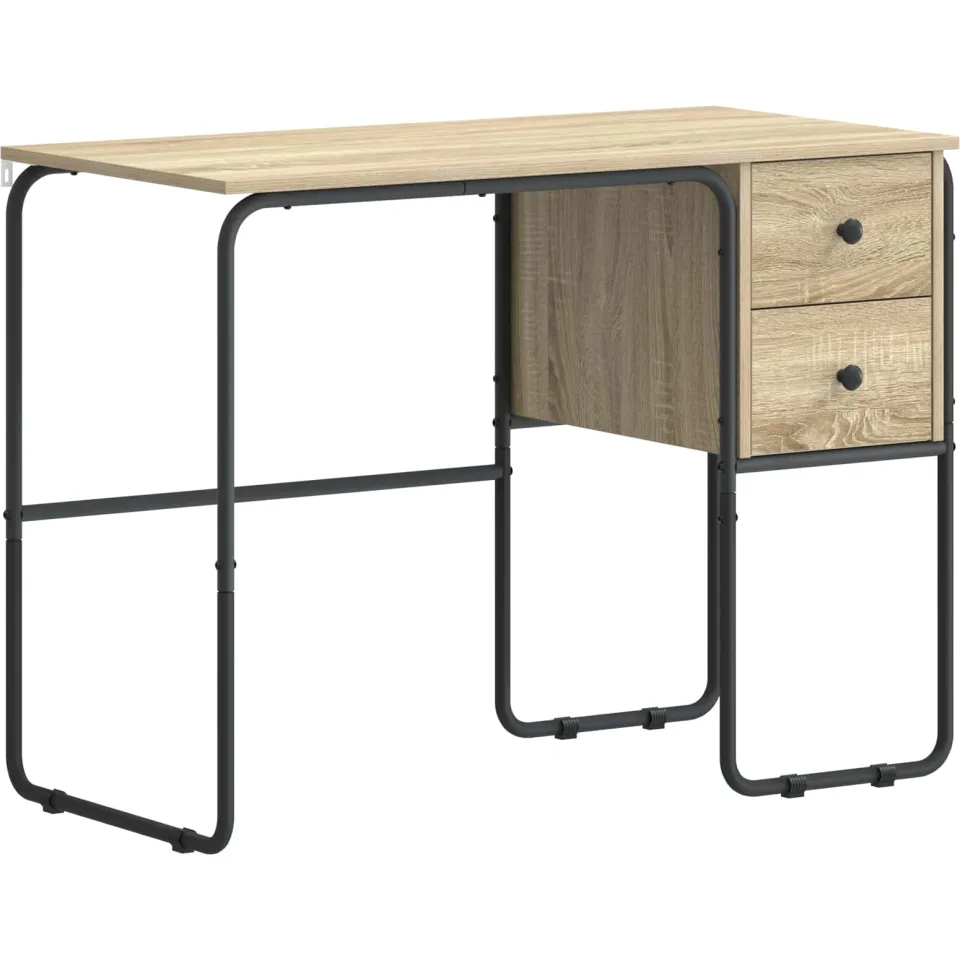 vidaXL Bureau met opbergruimte Sonoma Eiken 100 x 50 x 75 cm, foto 3
