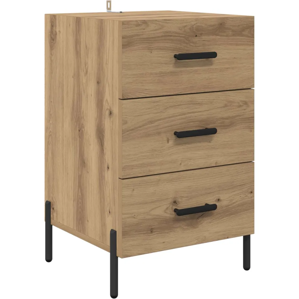 vidaXL Nachtkastje Artisan Eiken 40 x 40 x 66 cm Bewerkt hout, foto 3