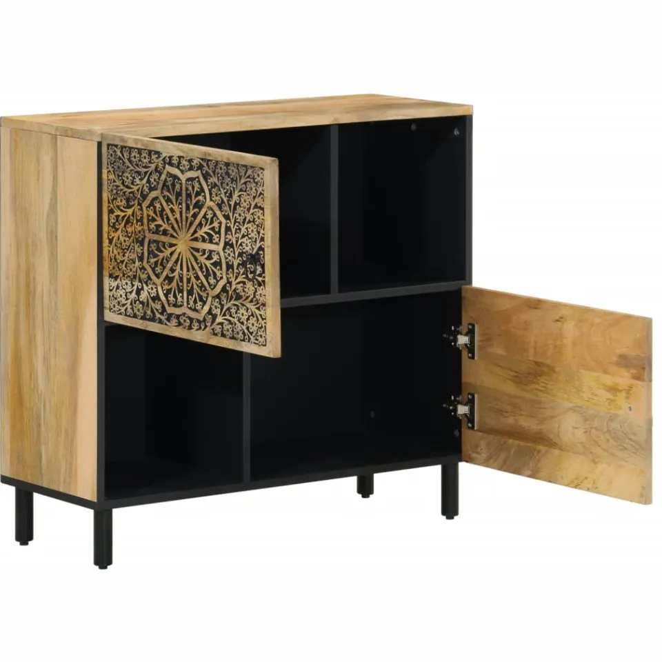 vidaXL Bijzetkast 80x33x75 cm massief mangohout bruin, foto 4