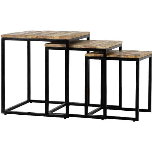 Mangohout salontafel set van 3 Nolan naturel