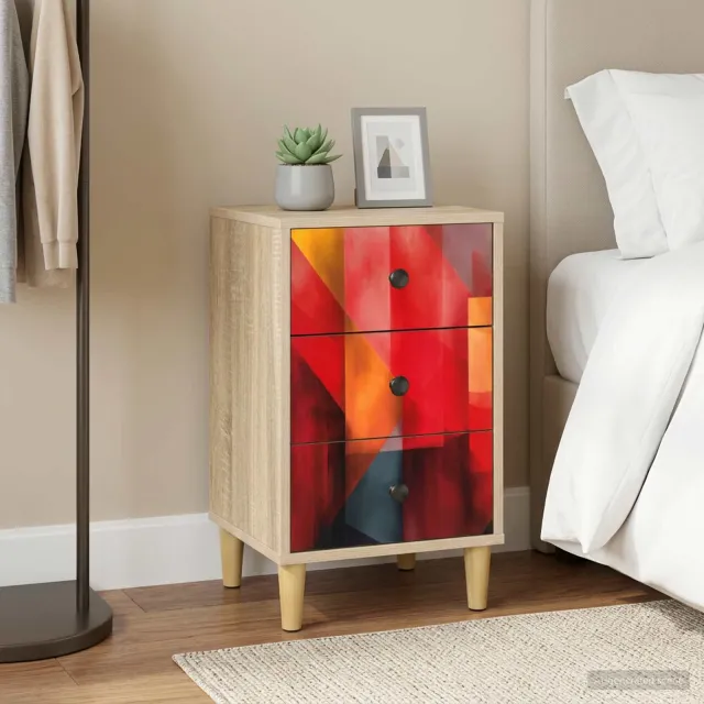 vidaXL Nachtkastje HEESCH Sonoma Eiken 36 x 33 x 60 cm Bewerkt hout, foto 2