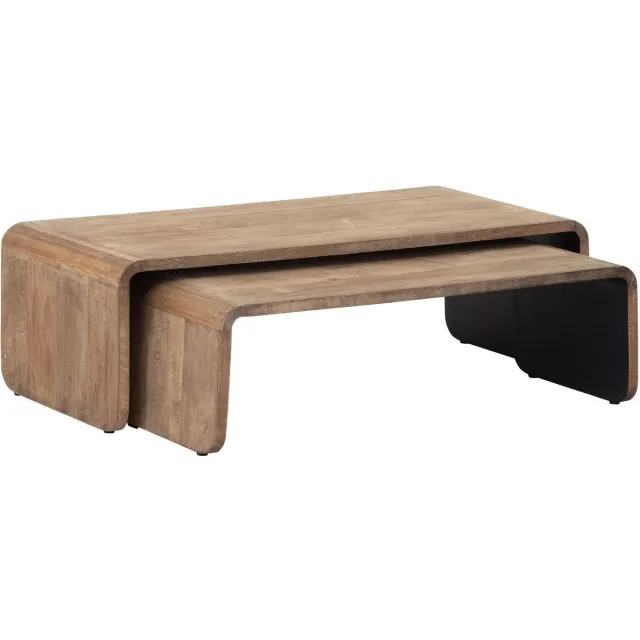 DTP Home Coffee table Evo,30x95x40 cm / 35x110x50 cm, recycled teakwood Bruin