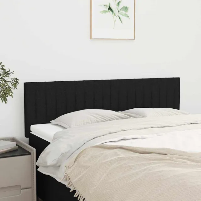 vidaXL Hoofdborden 144x5x78/88 cm stof zwart
