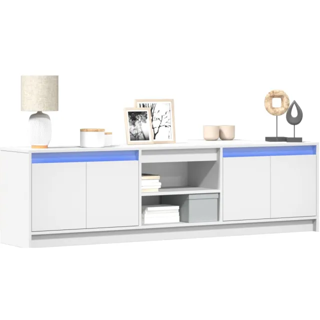 vidaXL Tv-meubel met LED 180x34x50 cm bewerkt hout wit