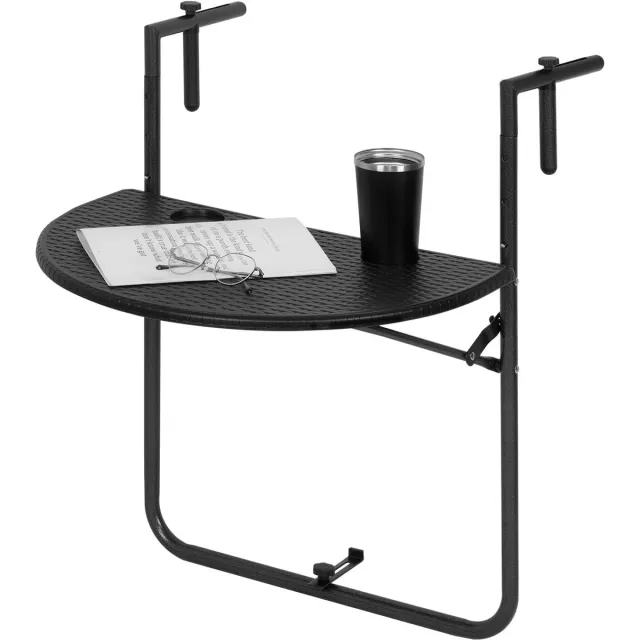 M Goods M-Goods - Hangende Balkontafel Opvouwbaar - Balkontafel Hangend - Balkon Tafel Inklapbaar - Balkonbar - Zwart