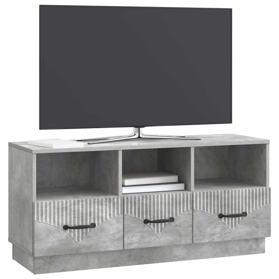 vidaXL TV-kast met lade Betongrijs 102 x 34,5 x 47 cm Bewerkt hout