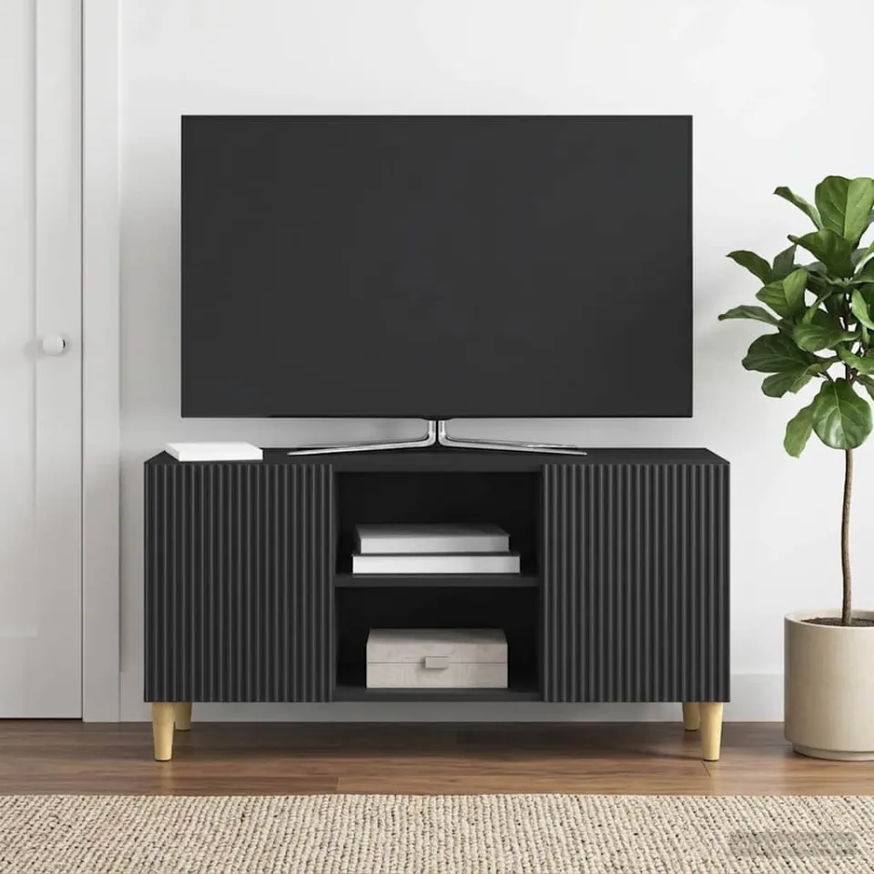 vidaXL TV-kast 102 x 34,5 x 50 cm Zwart Bewerkt hout, foto 4