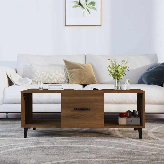 vidaXL Salontafel 102x50x40 cm bewerkt hout bruin eikenkleur, foto 2