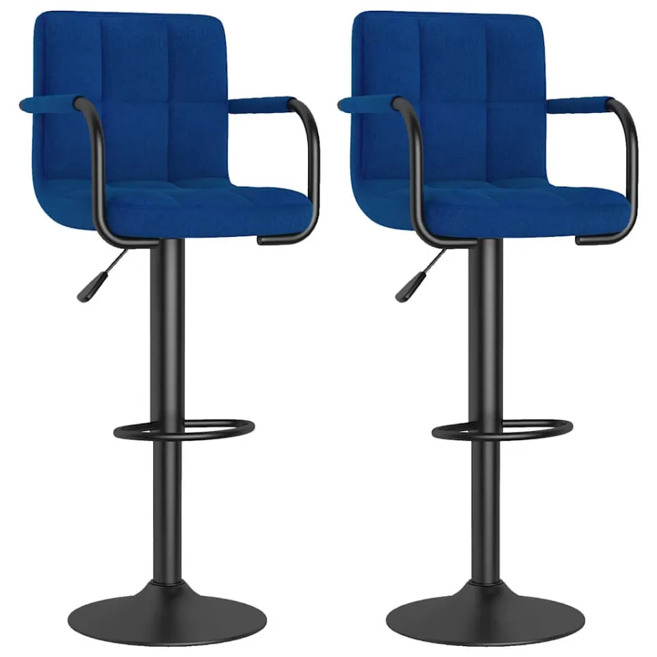 vidaXL Barkrukken 2 st stof blauw, foto 3