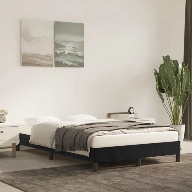 vidaXL Bedframe zonder matras 120x190 cm fluweel zwart