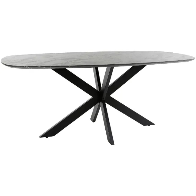 Nest of Nora Eettafel met kruispoot Jorin - Deens ovaal 180 cm - Grafiet Grijs