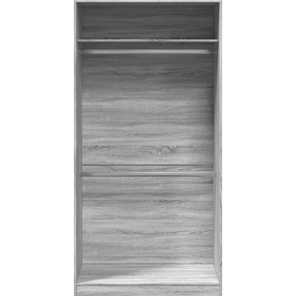 vidaXL Kledingkast 100x50x200 cm bewerkt hout grijs sonoma eikenkleur, foto 4