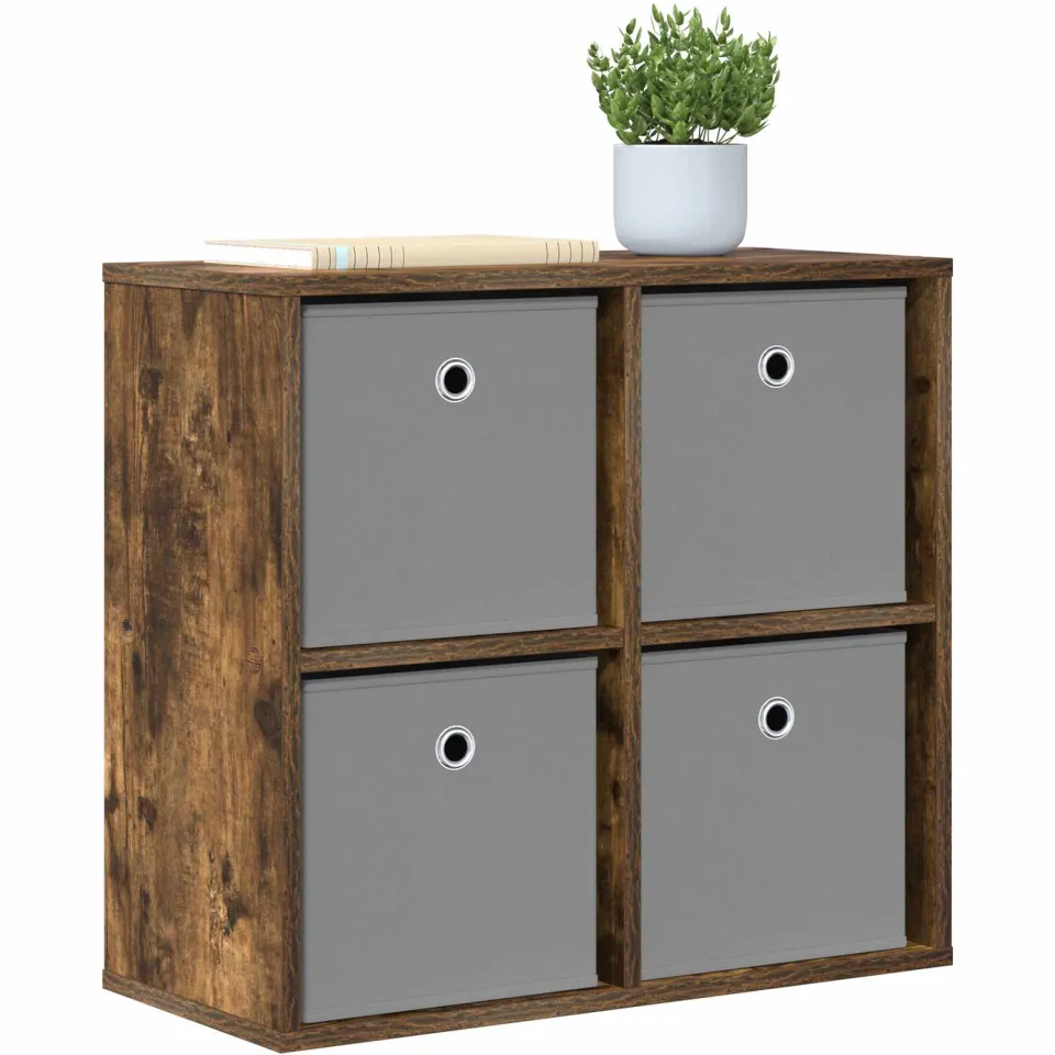 vidaXL Dressoir Gerookt eiken 59,5 x 27 x 57 cm Bruin