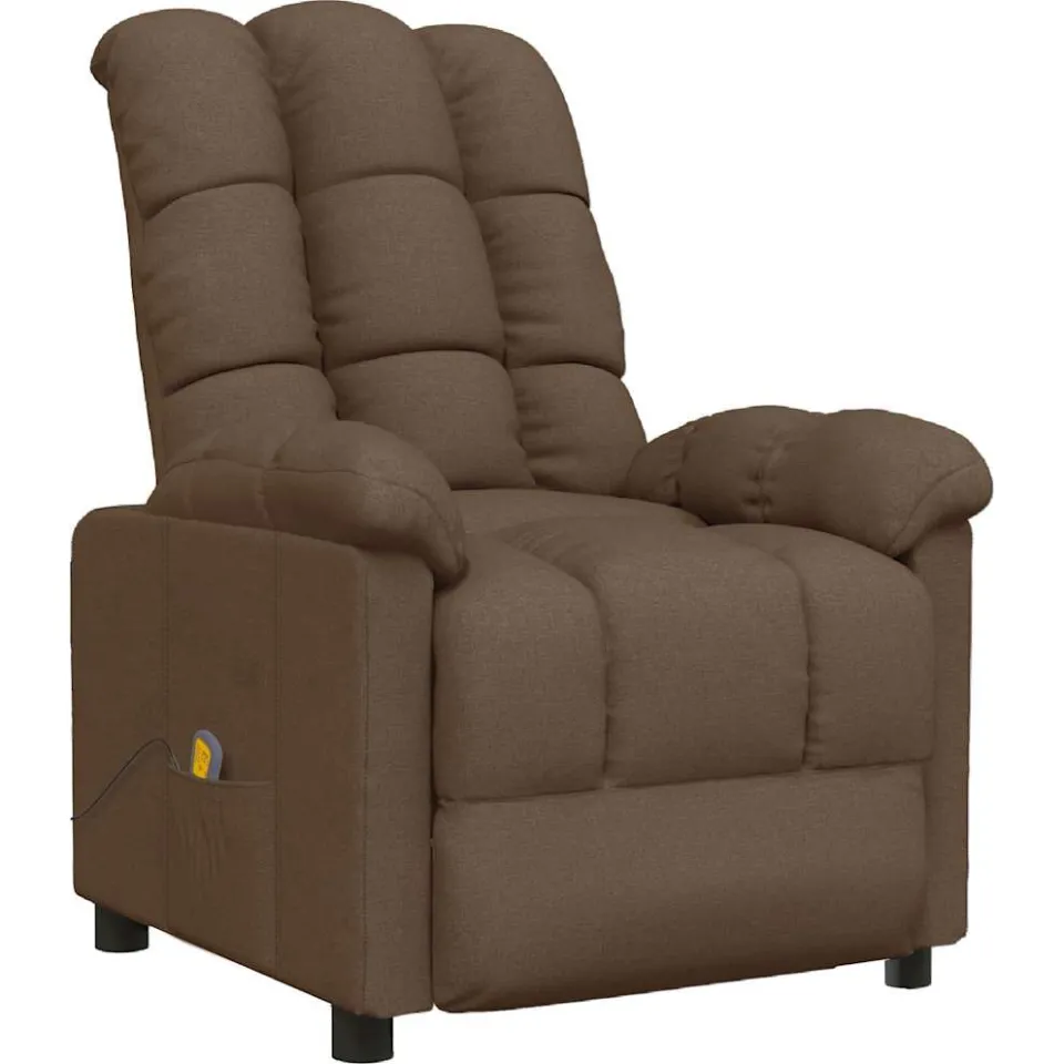 vidaXL Massagestoel stof bruin, foto 3