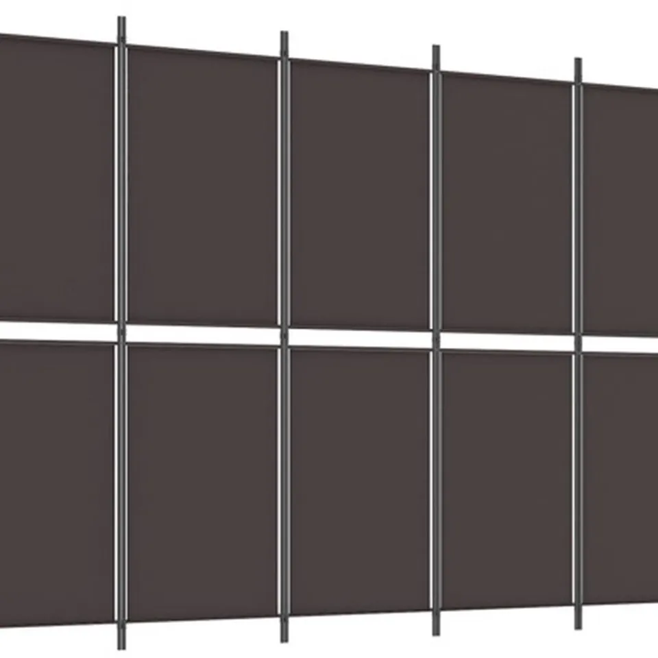 vidaXL Kamerscherm met 5 panelen 250x180 cm stof bruin, foto 3