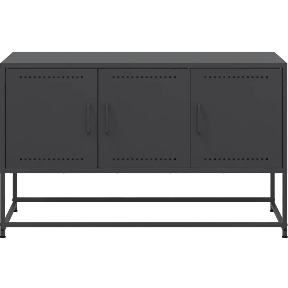 vidaXL Tv-meubel 100,5x39x60,5 cm staal zwart, foto 4