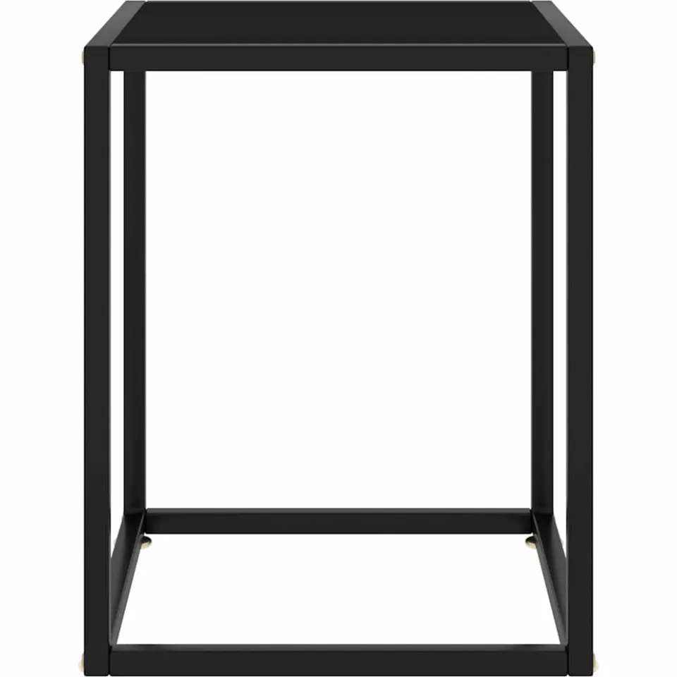 vidaXL Salontafel met zwart glas 40x40x50 cm zwart, foto 2