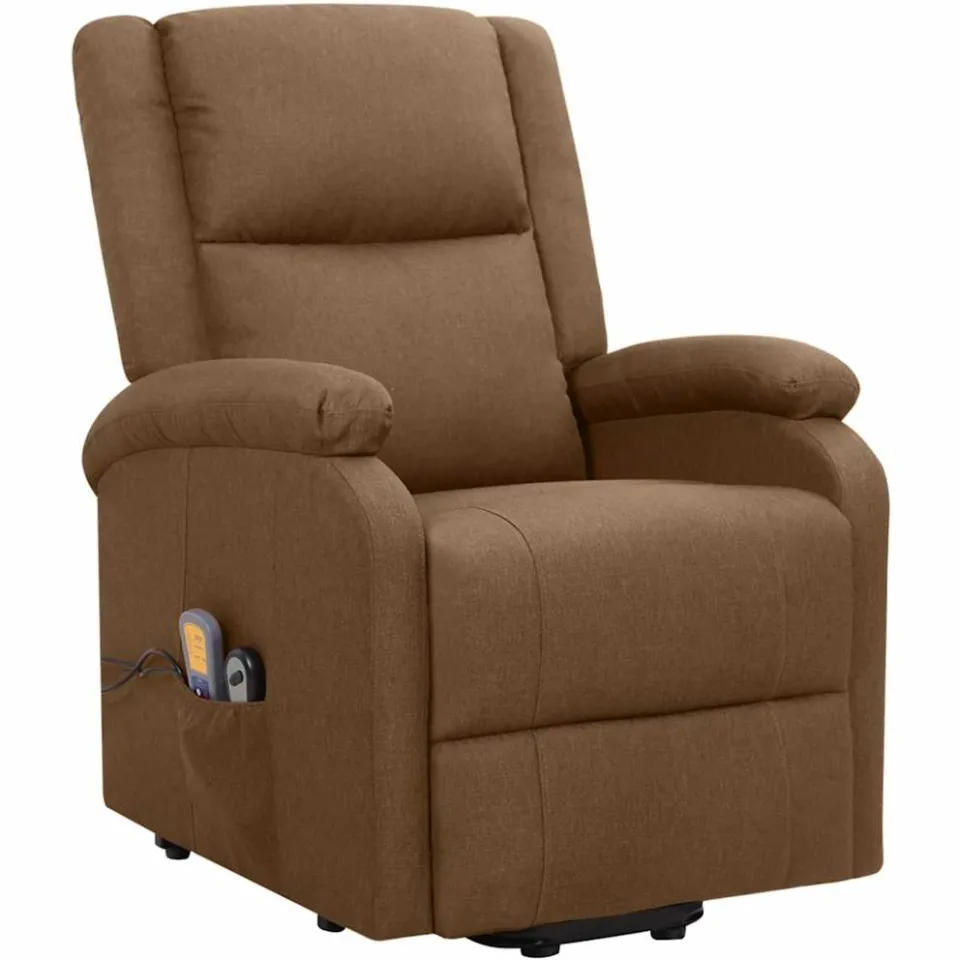 vidaXL Sta-op-massagestoel stof bruin, foto 2