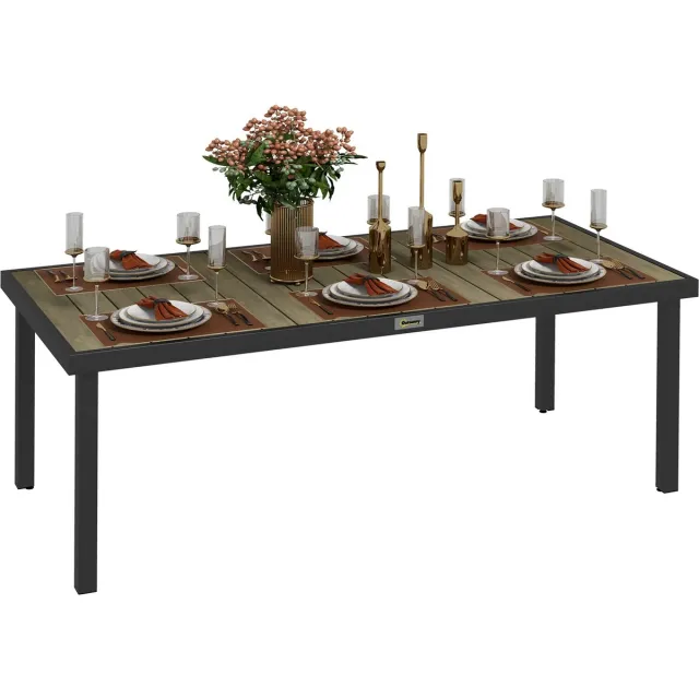 Innovastore Tuintafel - Tafel - Eettafel - Aluminiumtafel - Buitentafel - Tuinmeubilair - Rechthoektafel - 8 personen - Zwart
