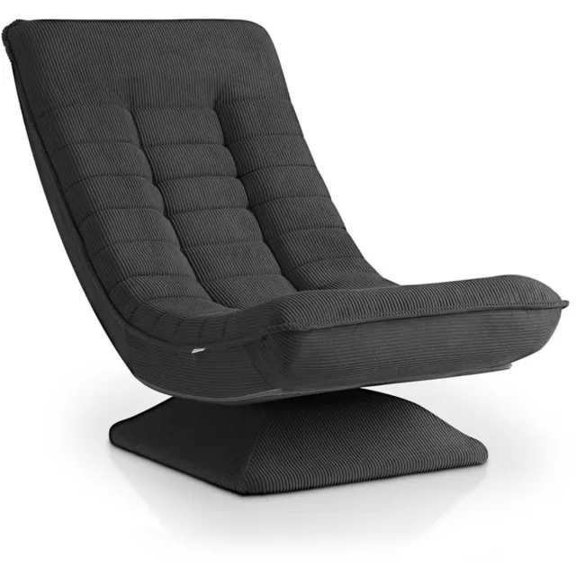 Juskys Relaxstoel / Relaxfauteuil Korsica - Corduroy - Donkergrijs