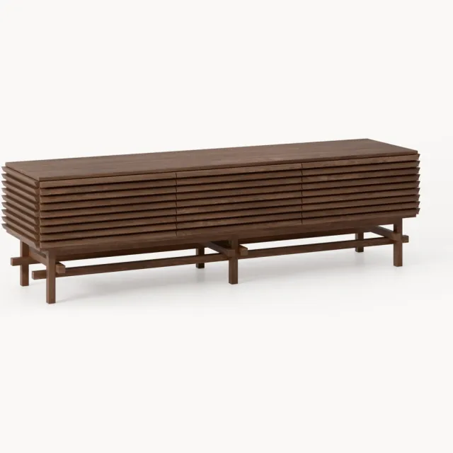 Westwing Collection Kleine tv-meubel Pierce van eikenhout Bruin
