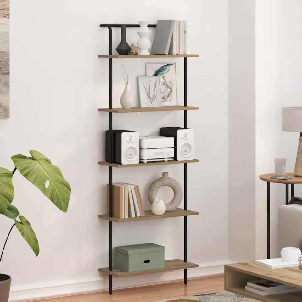 vidaXL Boekenkast 5-laags 60 x 24 x 168 cm Bewerkt hout Artisan Eiken, foto 4