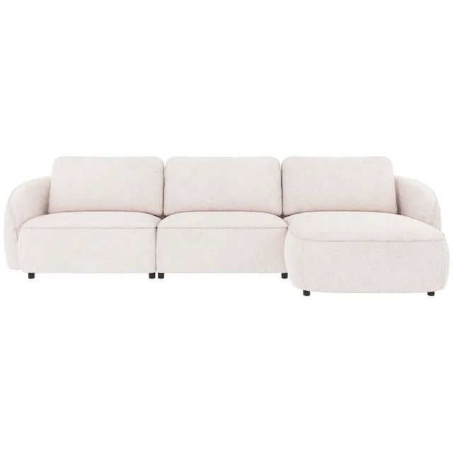 Rowico Home Norris gestoffeerde 4-zits hoekbank wit - rechts - 319 cm
