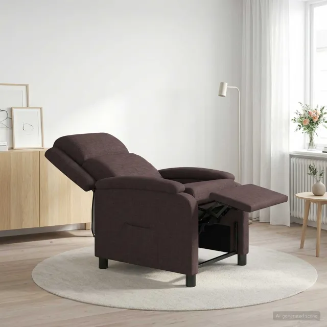 vidaXL Massage Recliner Donkerbruin Stof bruin