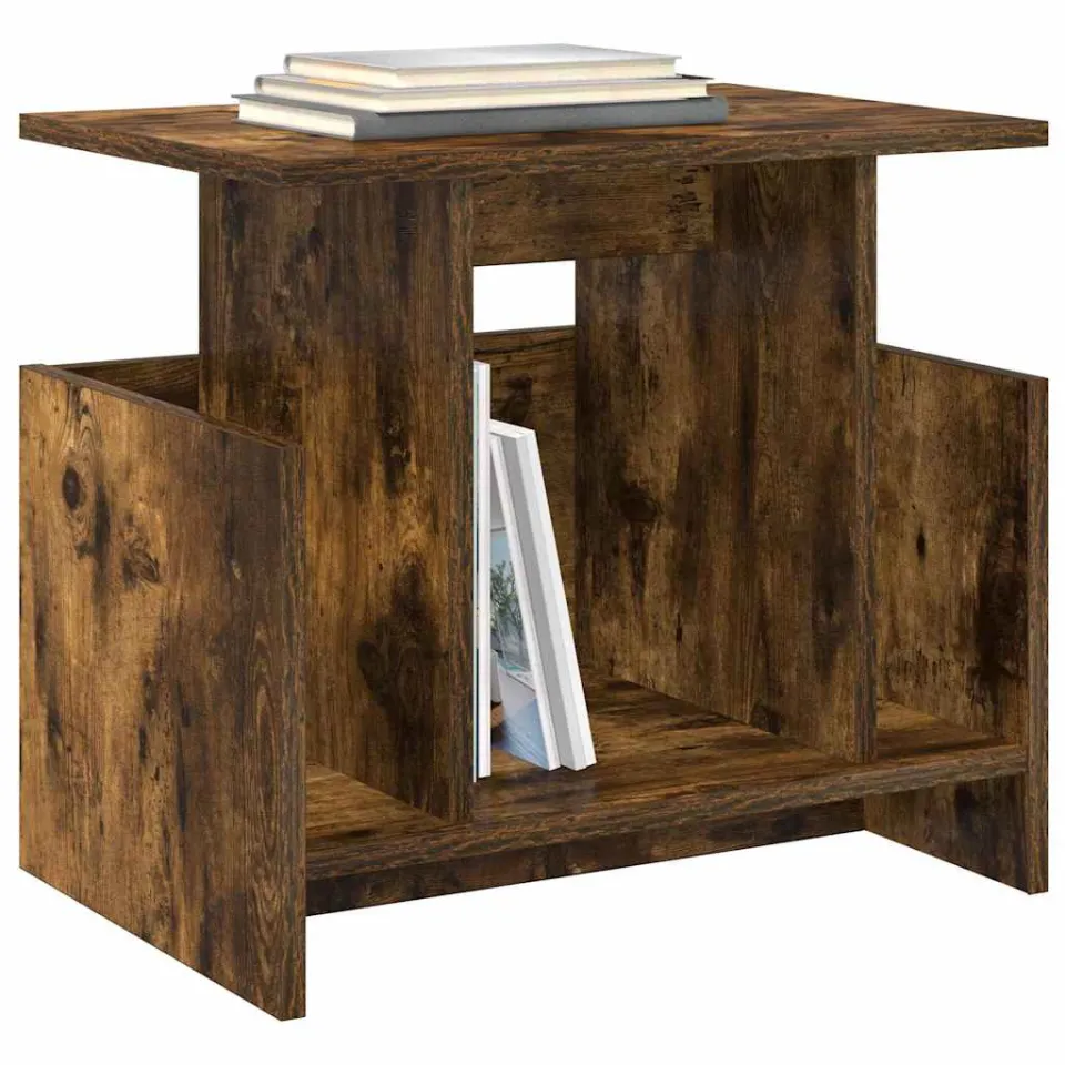 vidaXL TV-standaard 50 x 35 x 45 cm Gerookt eiken Bewerkt hout Bruin