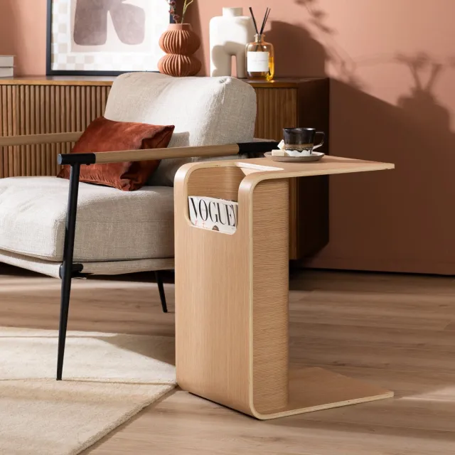 Bronx71 Scandinavische bijzettafel/salontafel Isla 60x35x45 naturel eiken