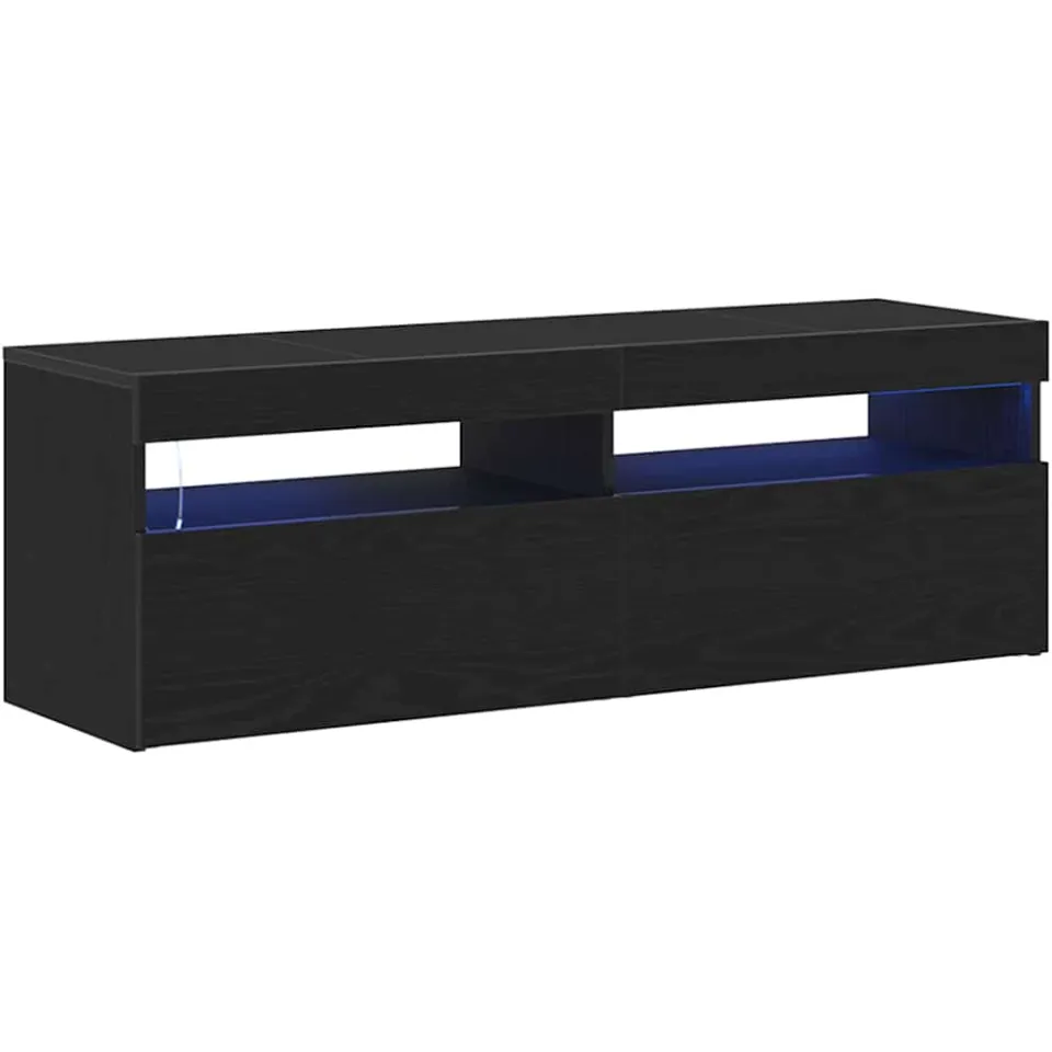vidaXL TV-kast 120 x 35 x 40 cm Zwart Eiken Bewerkt hout, foto 3