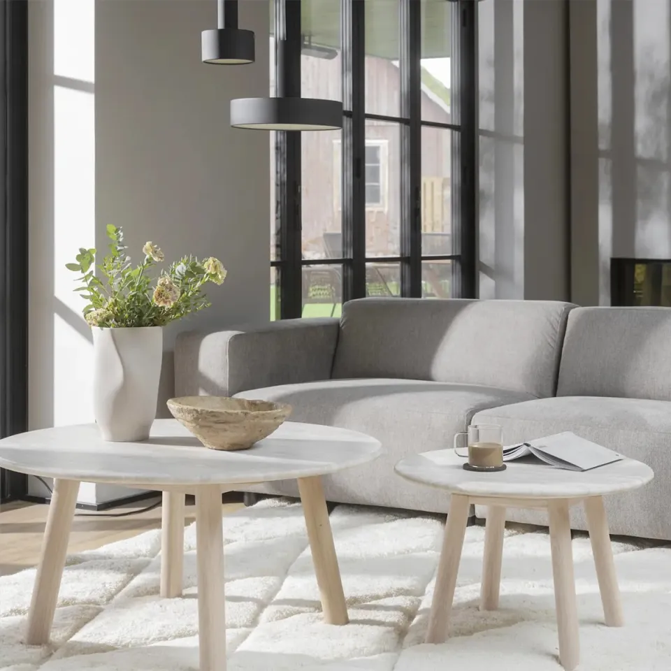 Rowico Home Taransay houten salontafel whitewash - Ø90 cm, foto 3