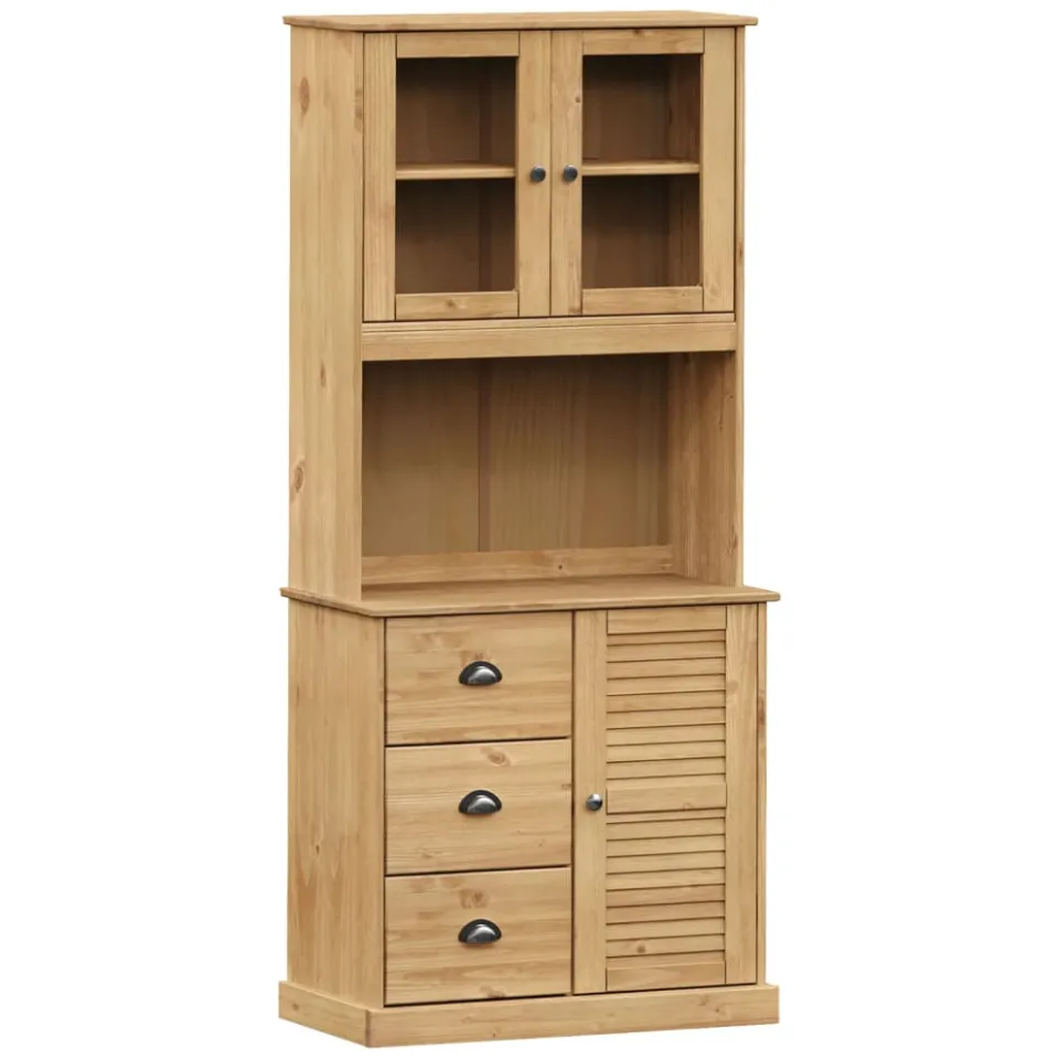 vidaXL Hoge kast VIGO 78x40x175 cm massief grenenhout bruin, foto 3