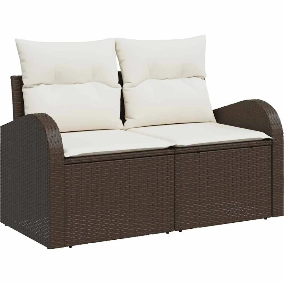 vidaXL Tuin Sofa Set Bruin poly rattan