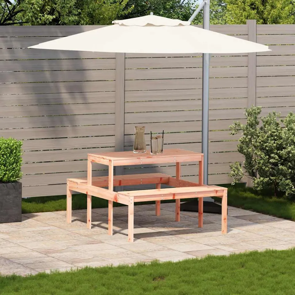 vidaXL Picknicktafel 110x134x75 cm massief douglashout bruin, foto 3