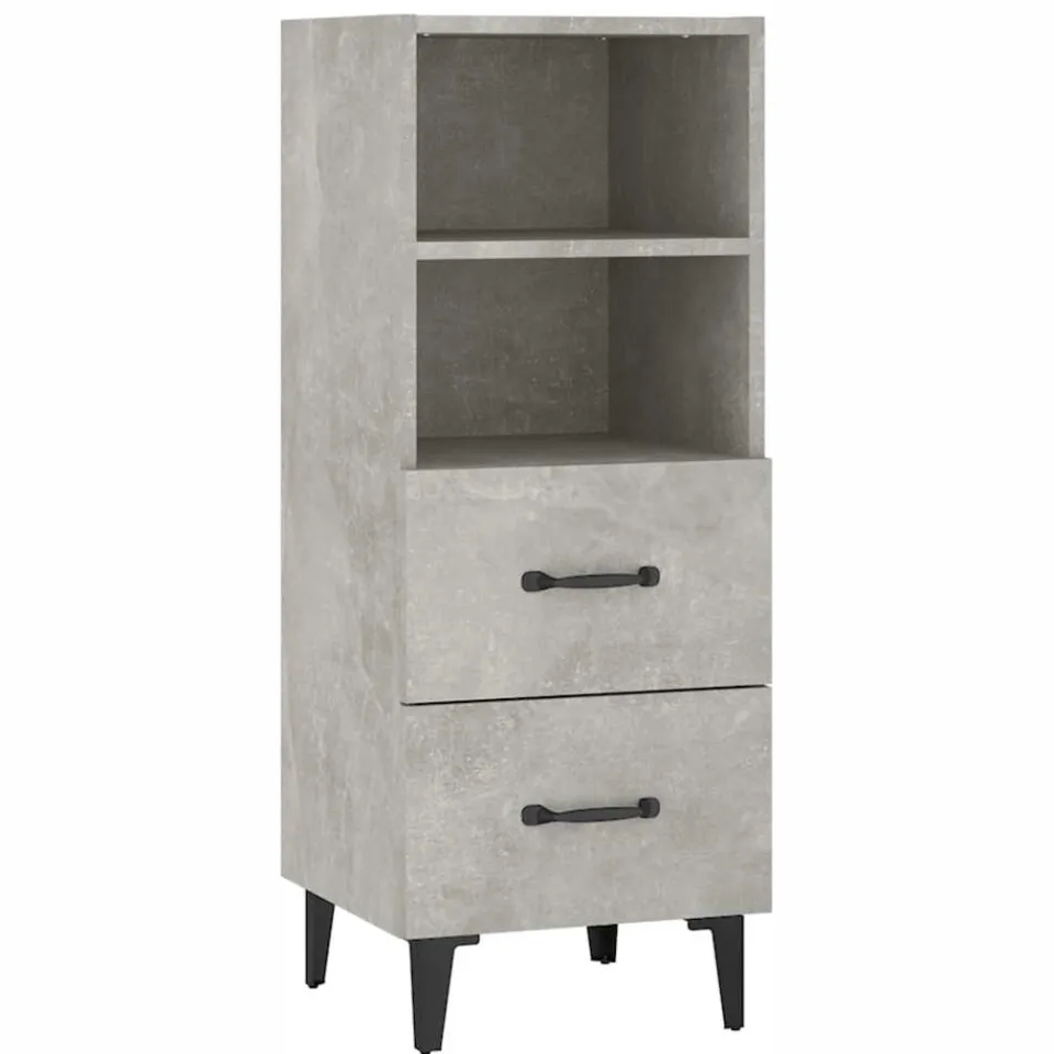 vidaXL Dressoir 34,5x34x90 cm bewerkt hout betongrijs grijs