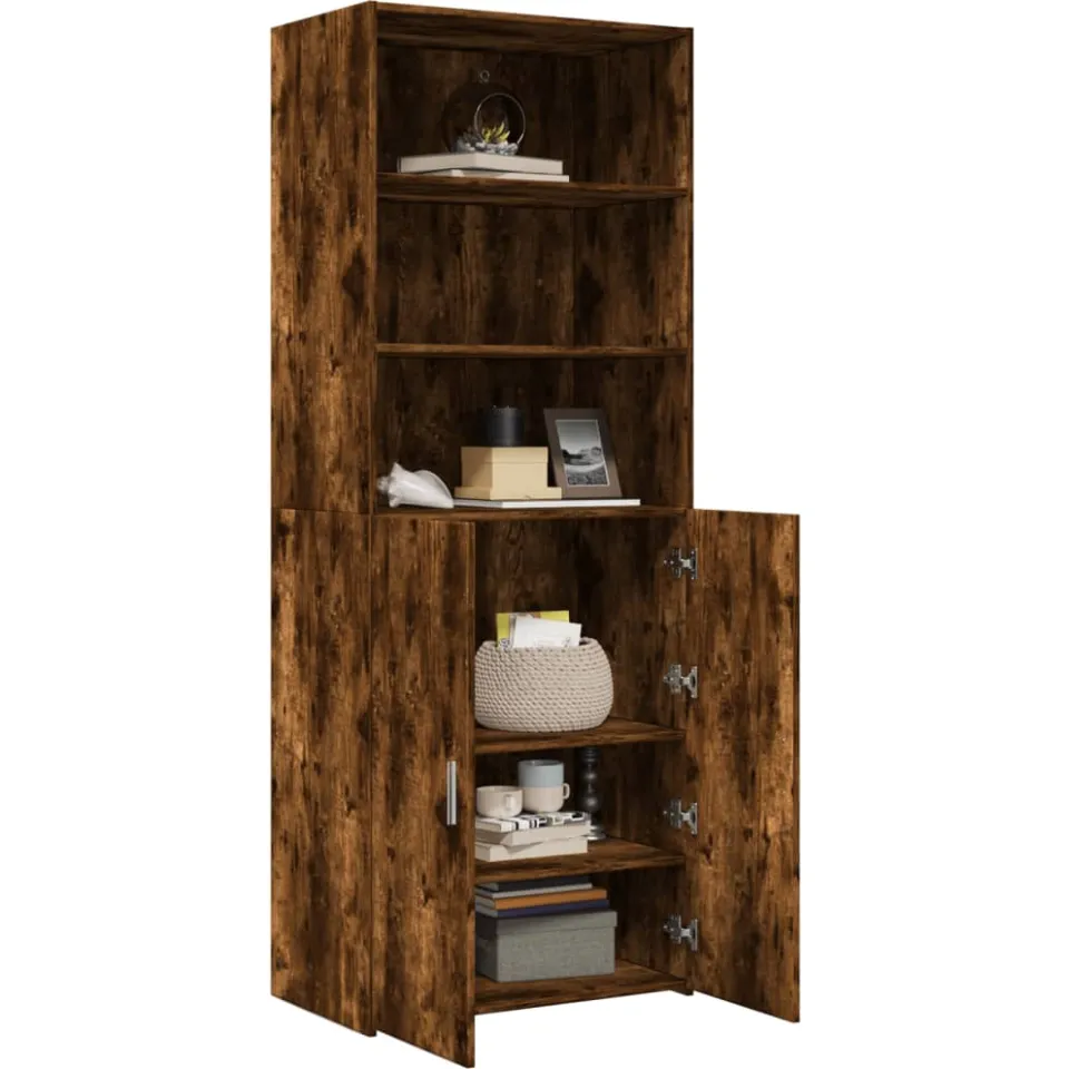 vidaXL Hoge kast 70x42,5x185 cm bewerkt hout gerookt eikenkleurig, foto 2