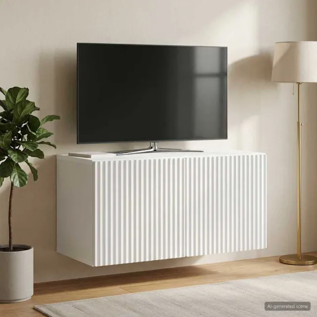 vidaXL Wandbeugel TV-kast Wit 59,5 x 31 x 30 cm Bewerkt hout