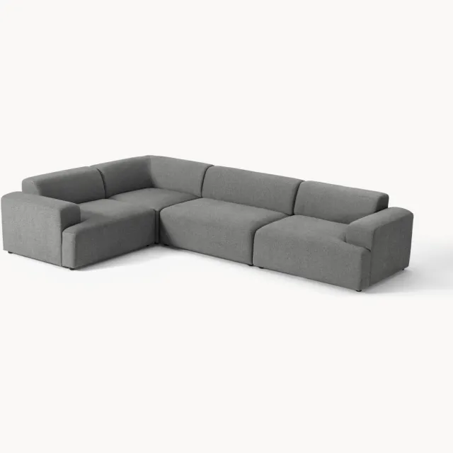 Westwing Collection Grote hoekbank Melva (4-zits) grijs