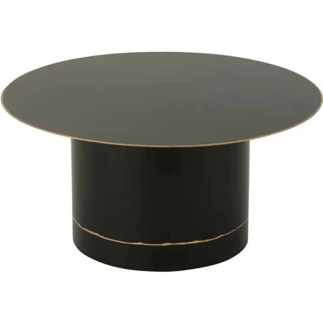 J-Line salontafel Cilinder Rond - ijzer - zwart/goud - large