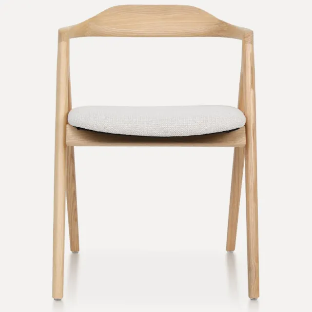 in& out door furniture Houten stoel ,eetkamer stoel ,Sloane Naturel / Gebroken wit- Set Van Twee