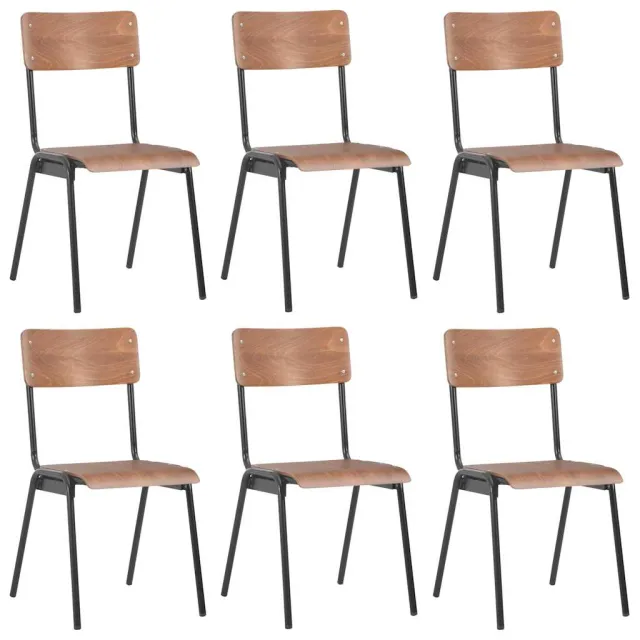 vidaXL Eetkamerstoelen 6 st multiplex bruin