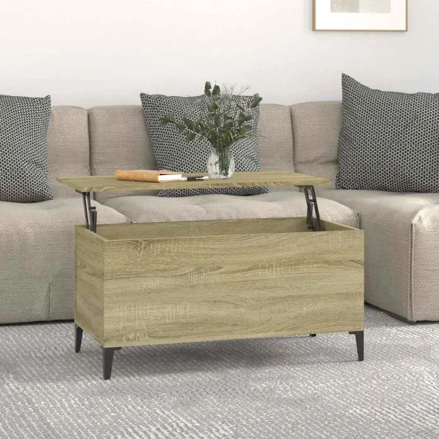 vidaXL Salontafel 90x44,5x45 cm bewerkt hout sonoma eikenkleurig, foto 2